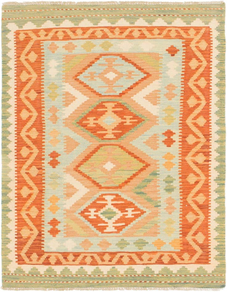Detail image of 3' 2 x 5' Hand Woven Kilim Waziri Wool Rug