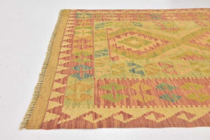 3' x 4' 9 Hand Woven Kilim Waziri Wool Rug