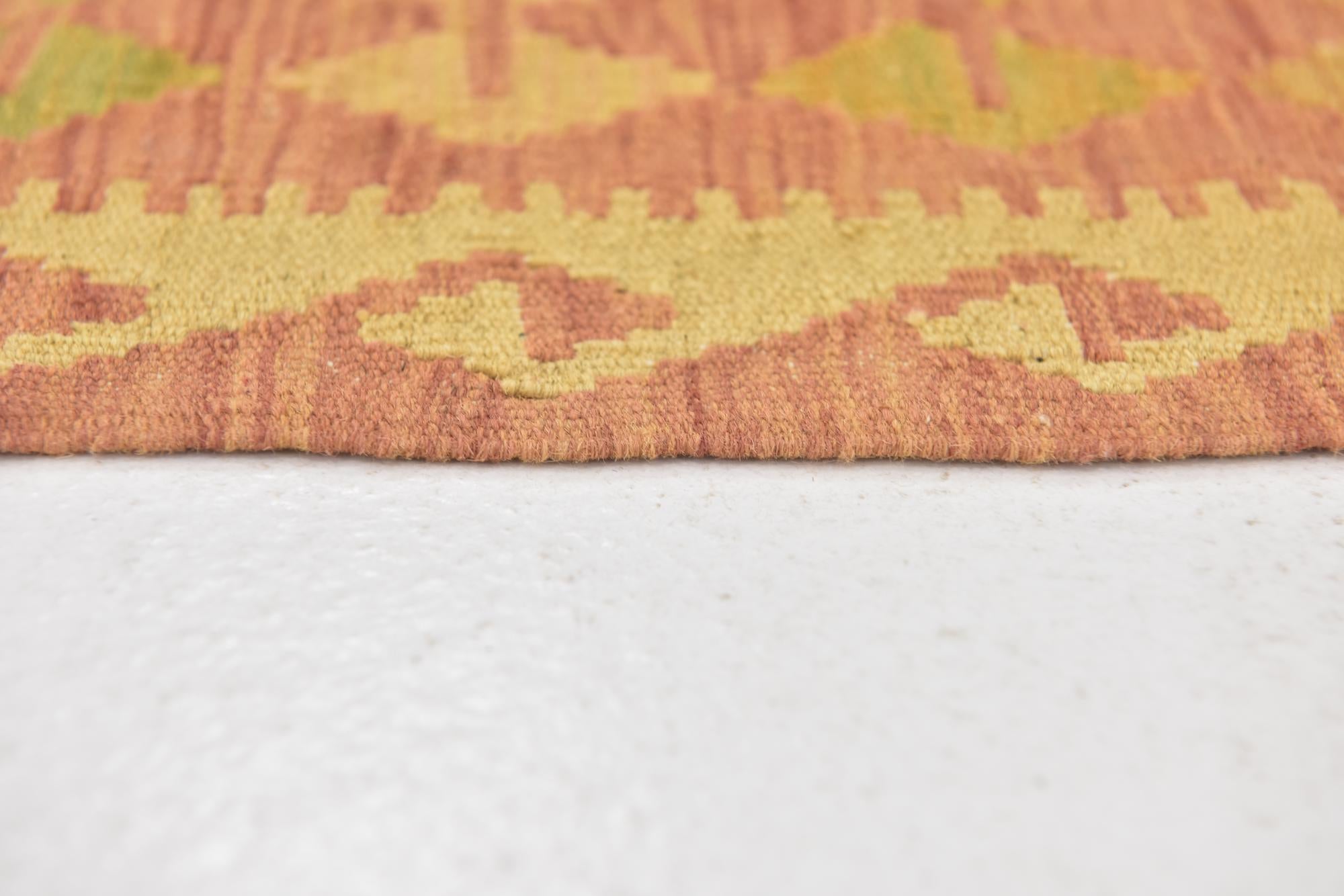 3' x 4' 9 Hand Woven Kilim Waziri Wool Rug