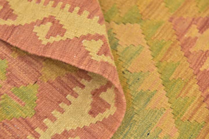 3' x 4' 9 Hand Woven Kilim Waziri Wool Rug