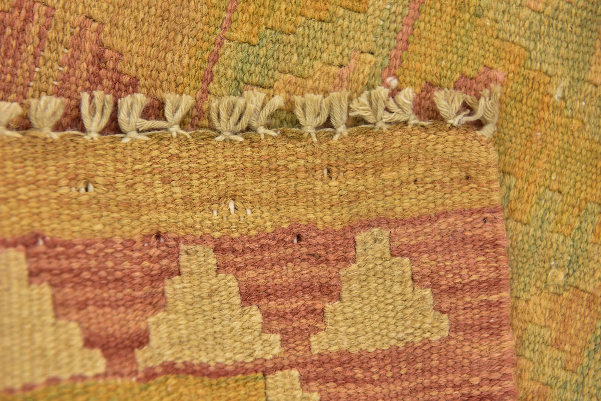 3' x 4' 9 Hand Woven Kilim Waziri Wool Rug