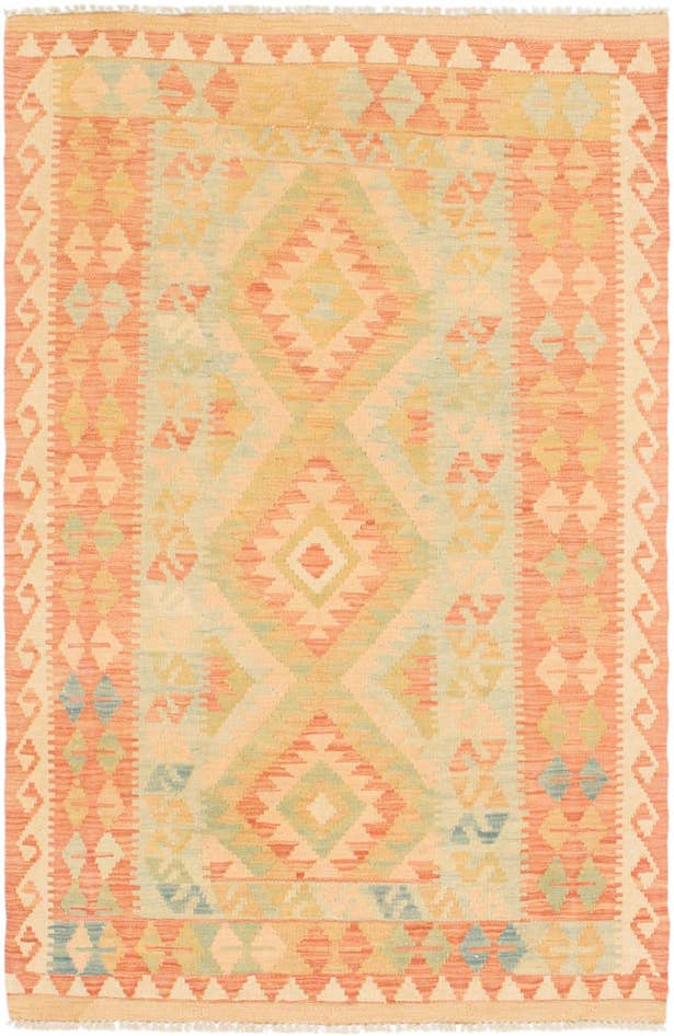Detail image of 3' x 4' 9 Hand Woven Kilim Waziri Wool Rug