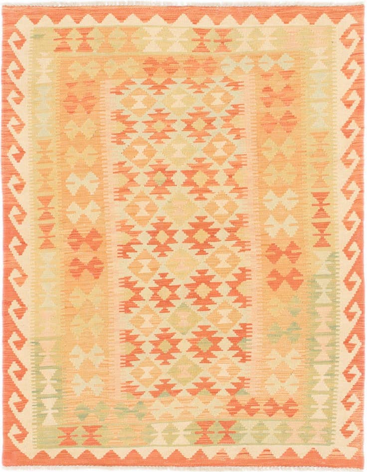 Detail image of 3' 3 x 5' 2 Hand Woven Kilim Waziri Wool Rug
