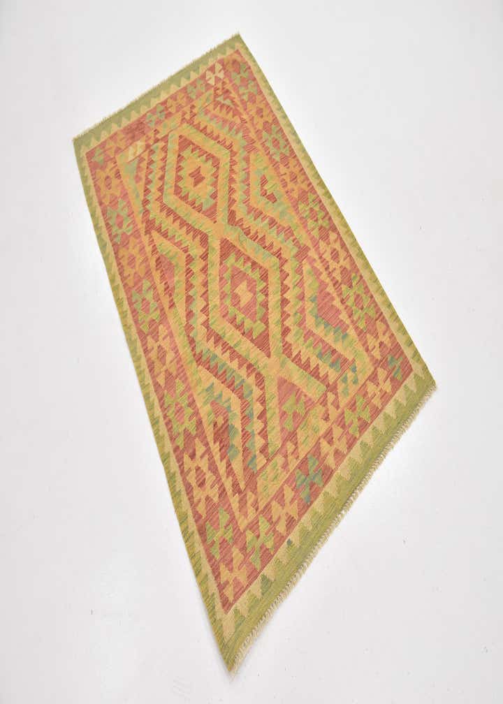 3' 3 x 5' Hand Woven Kilim Waziri Wool Rug
