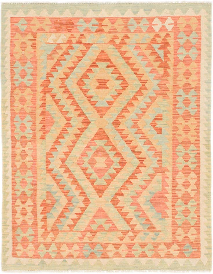 Detail image of 3' 3 x 5' Hand Woven Kilim Waziri Wool Rug