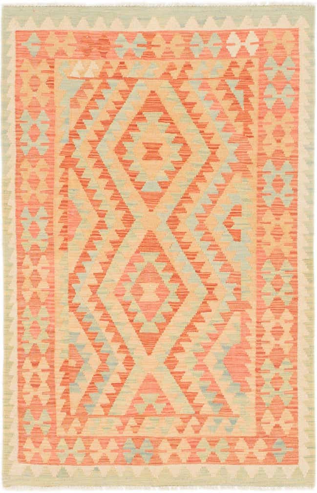 3' 3 x 5' Hand Woven Kilim Waziri Wool Rug