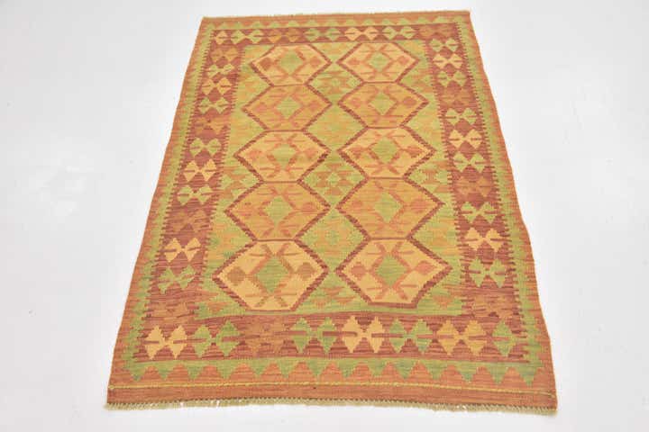 3' 4 x 5' Hand Woven Kilim Waziri Wool Rug