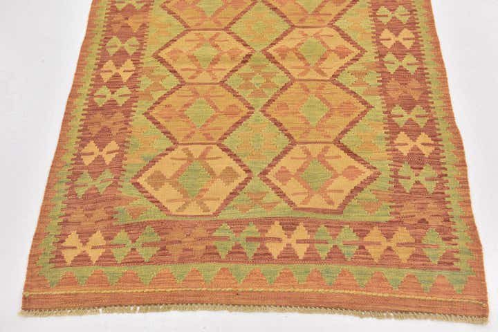 3' 4 x 5' Hand Woven Kilim Waziri Wool Rug