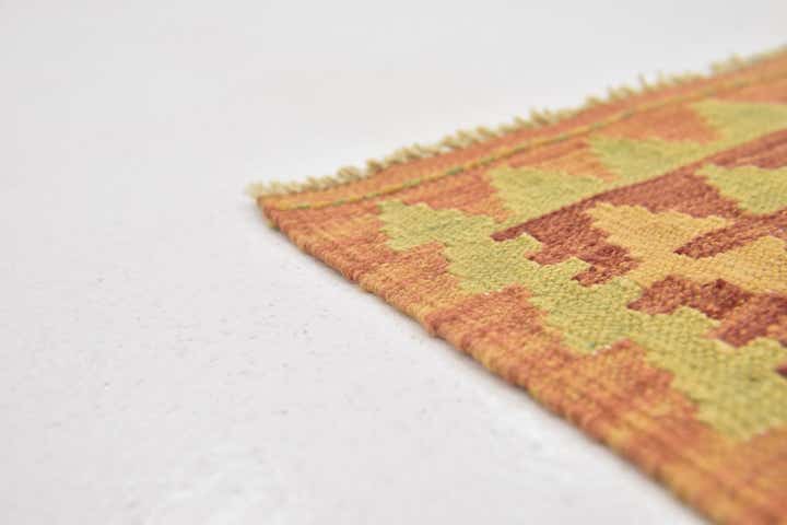 3' 4 x 5' Hand Woven Kilim Waziri Wool Rug