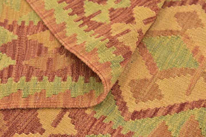3' 4 x 5' Hand Woven Kilim Waziri Wool Rug