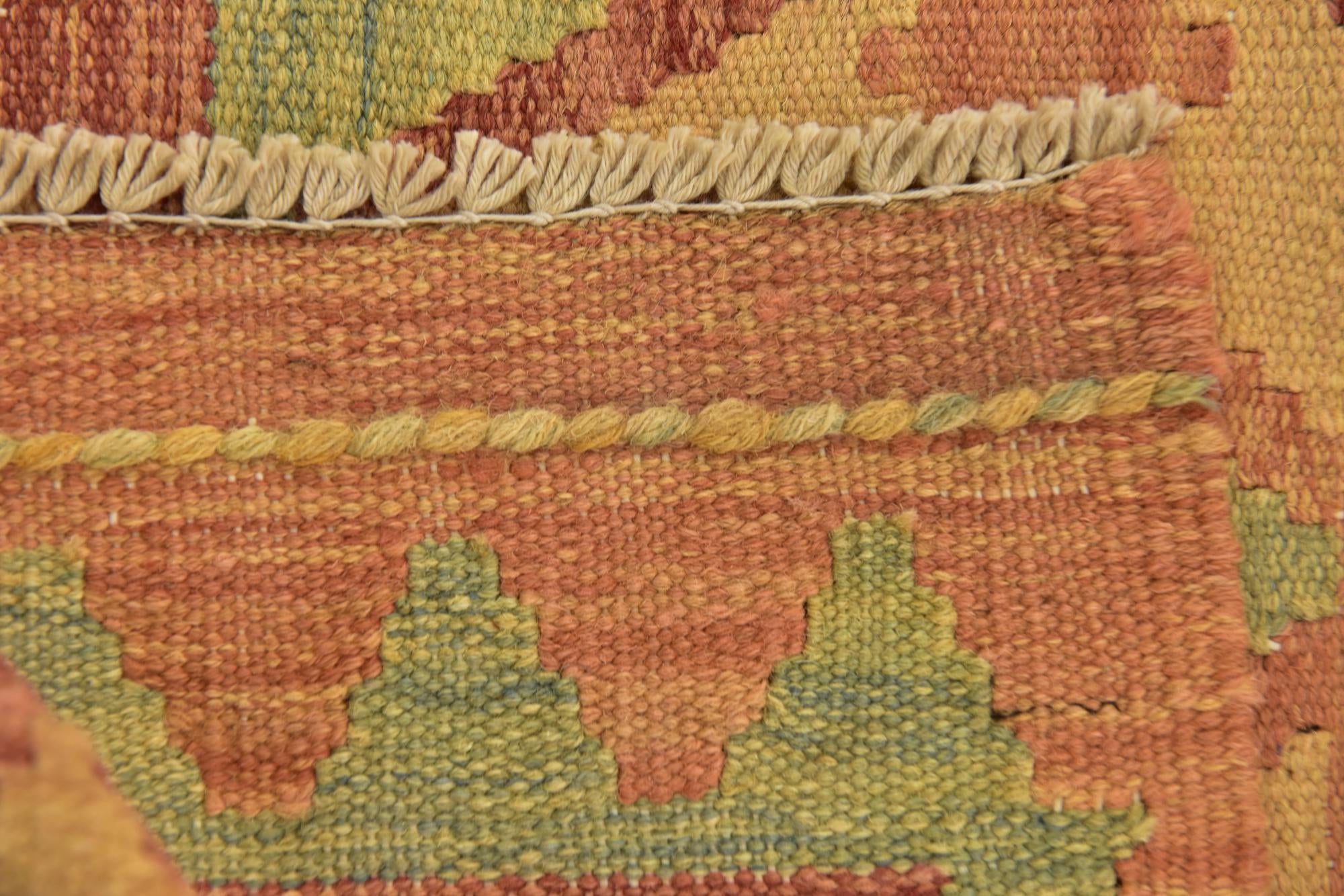 3' 4 x 5' Hand Woven Kilim Waziri Wool Rug