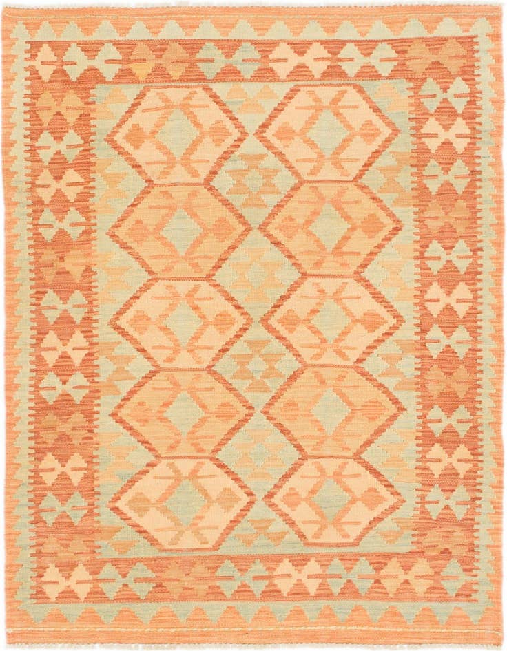 Detail image of 3' 4 x 5' Hand Woven Kilim Waziri Wool Rug