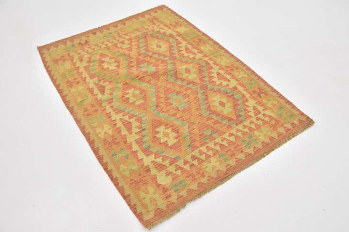 3' 7 x 5' Hand Woven Kilim Waziri Wool Rug