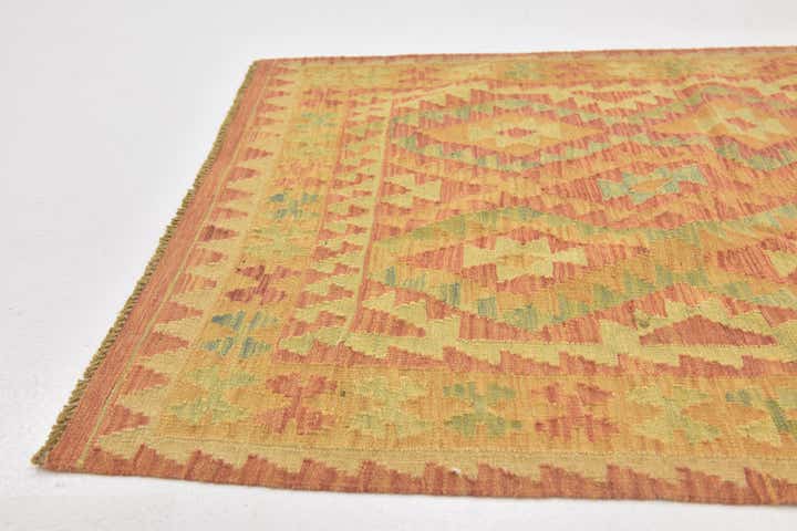 3' 7 x 5' Hand Woven Kilim Waziri Wool Rug