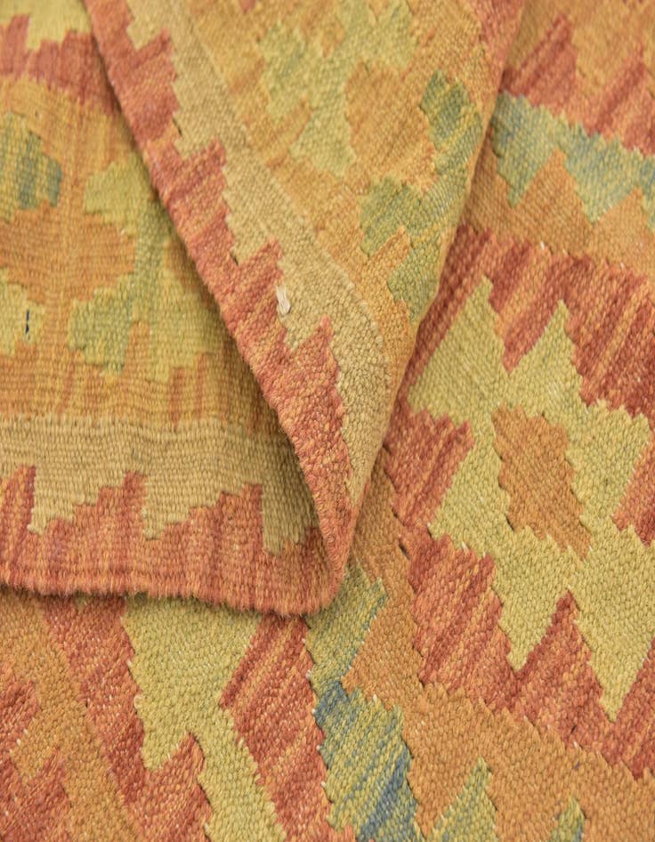 Detail image of 3' 7 x 5'  Hand Woven Kilim Waziri Wool Rug