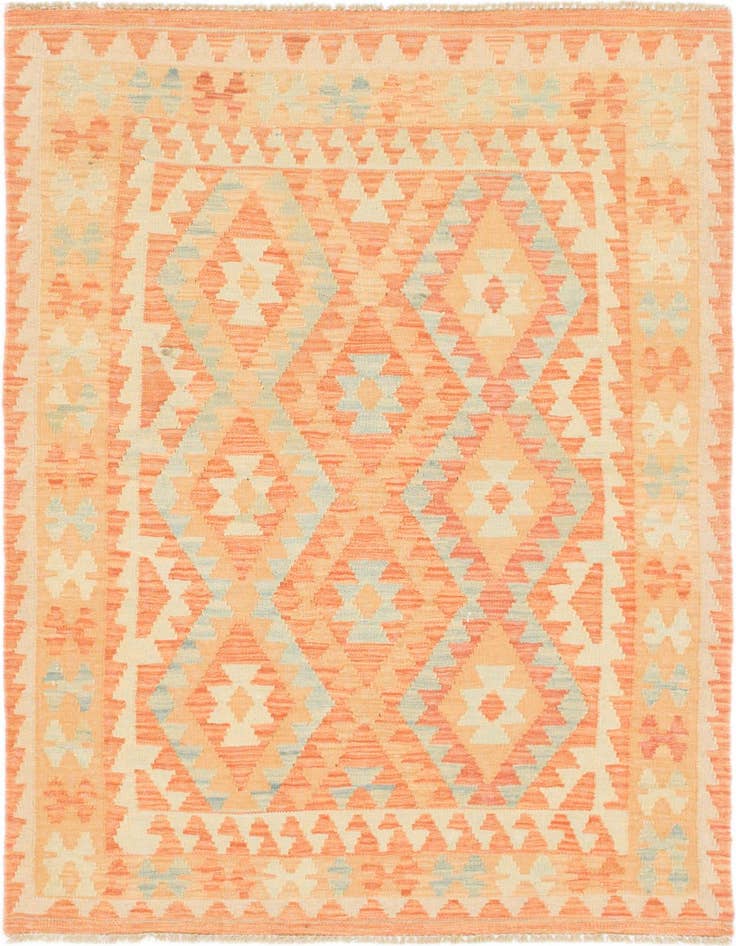 Detail image of 3' 7 x 5' Hand Woven Kilim Waziri Wool Rug