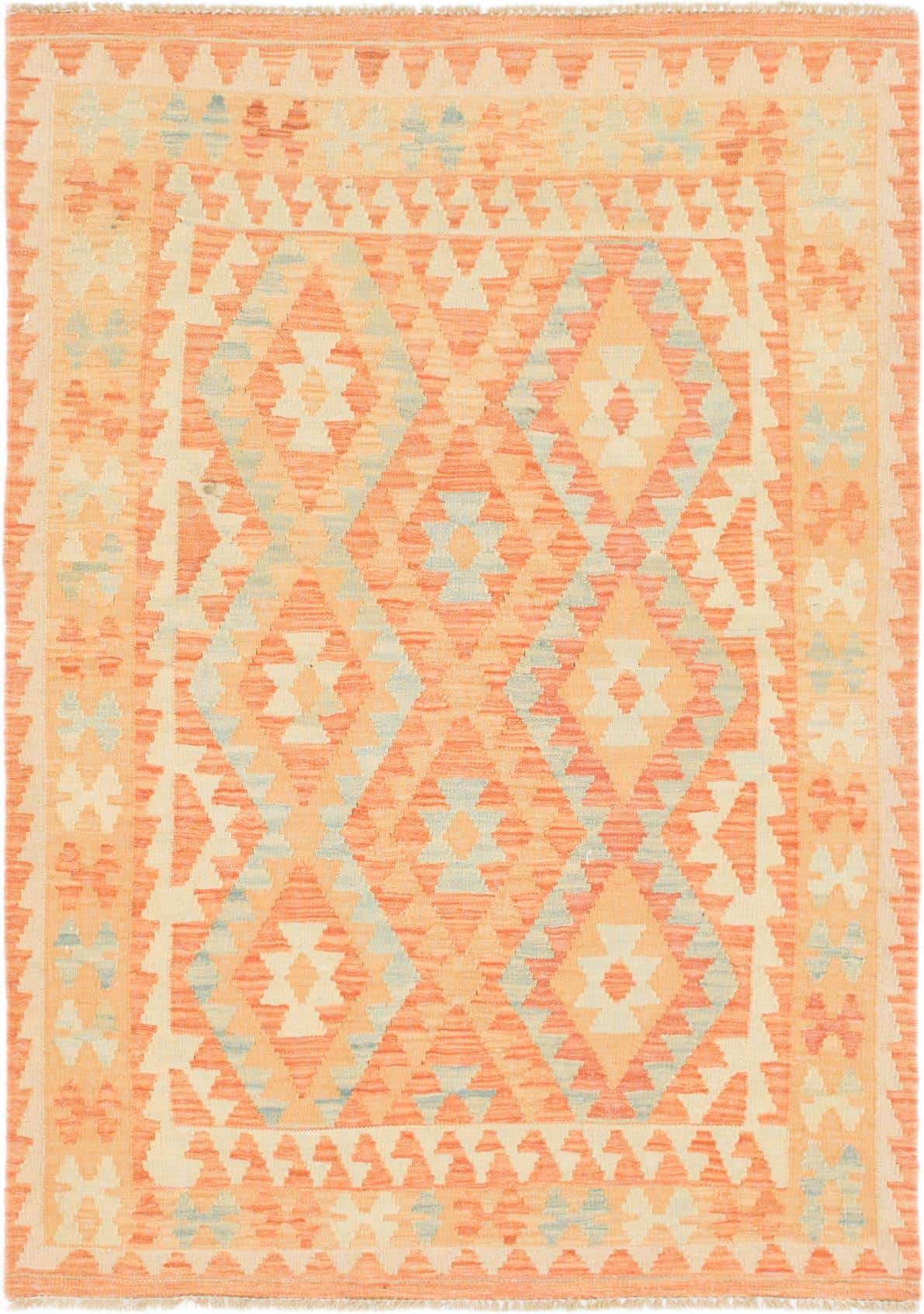 3' 7 x 5' Hand Woven Kilim Waziri Wool Rug