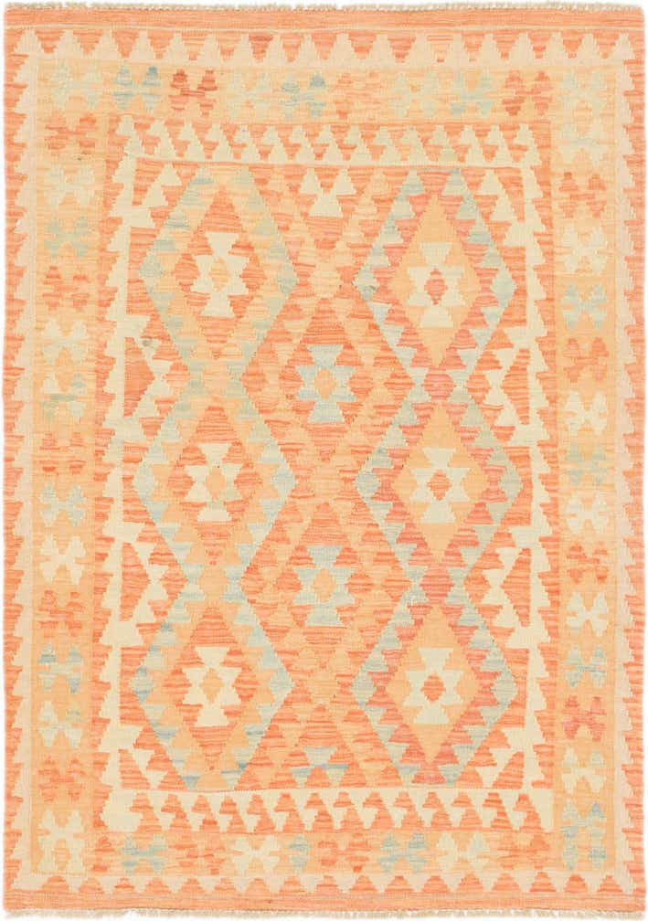 3' 7 x 5' Hand Woven Kilim Waziri Wool Rug