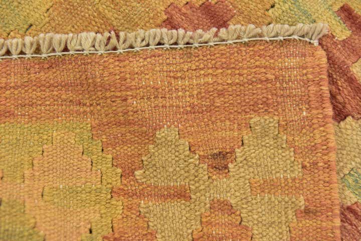 3' 4 x 4' 10 Hand Woven Kilim Waziri Wool Rug