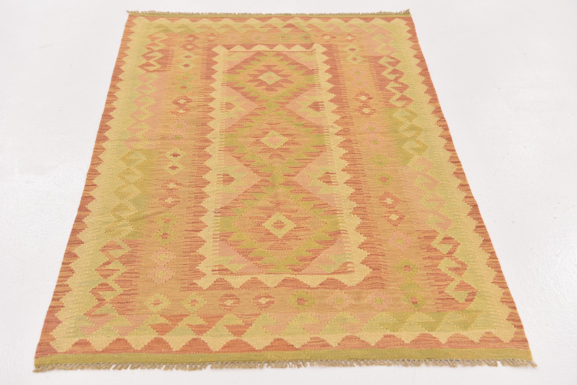 3' 2 x 5' Hand Woven Kilim Waziri Wool Rug