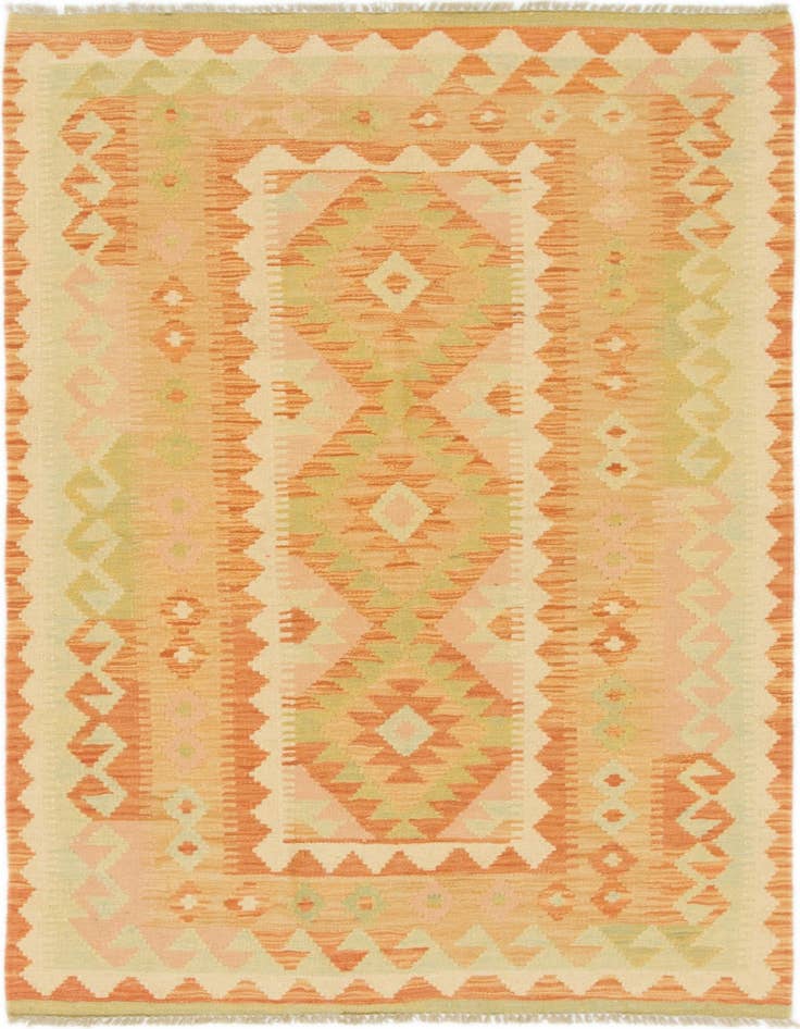 Detail image of 3' 2 x 5' Hand Woven Kilim Waziri Wool Rug