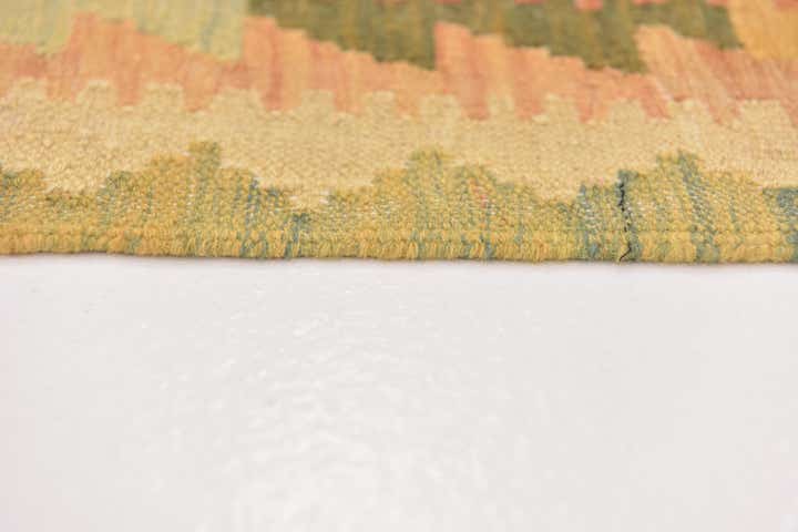 3' 2 x 4' 10 Hand Woven Kilim Waziri Wool Rug