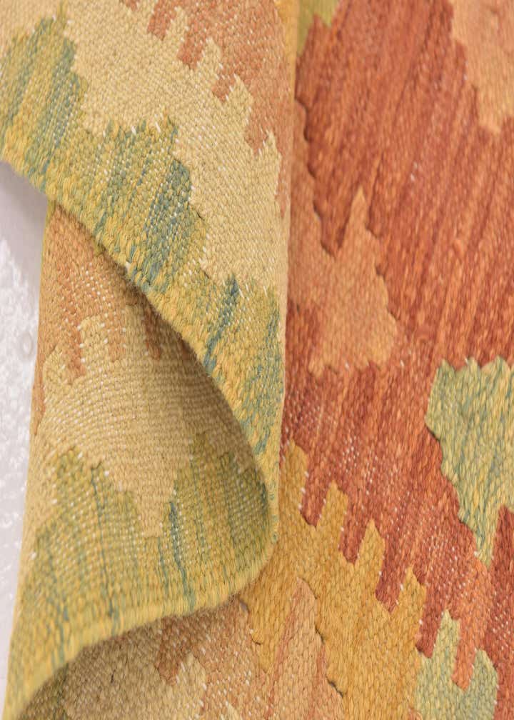 3' 2 x 4' 10 Hand Woven Kilim Waziri Wool Rug