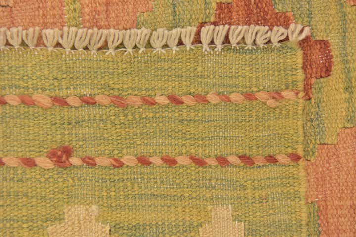 3' 2 x 4' 10 Hand Woven Kilim Waziri Wool Rug