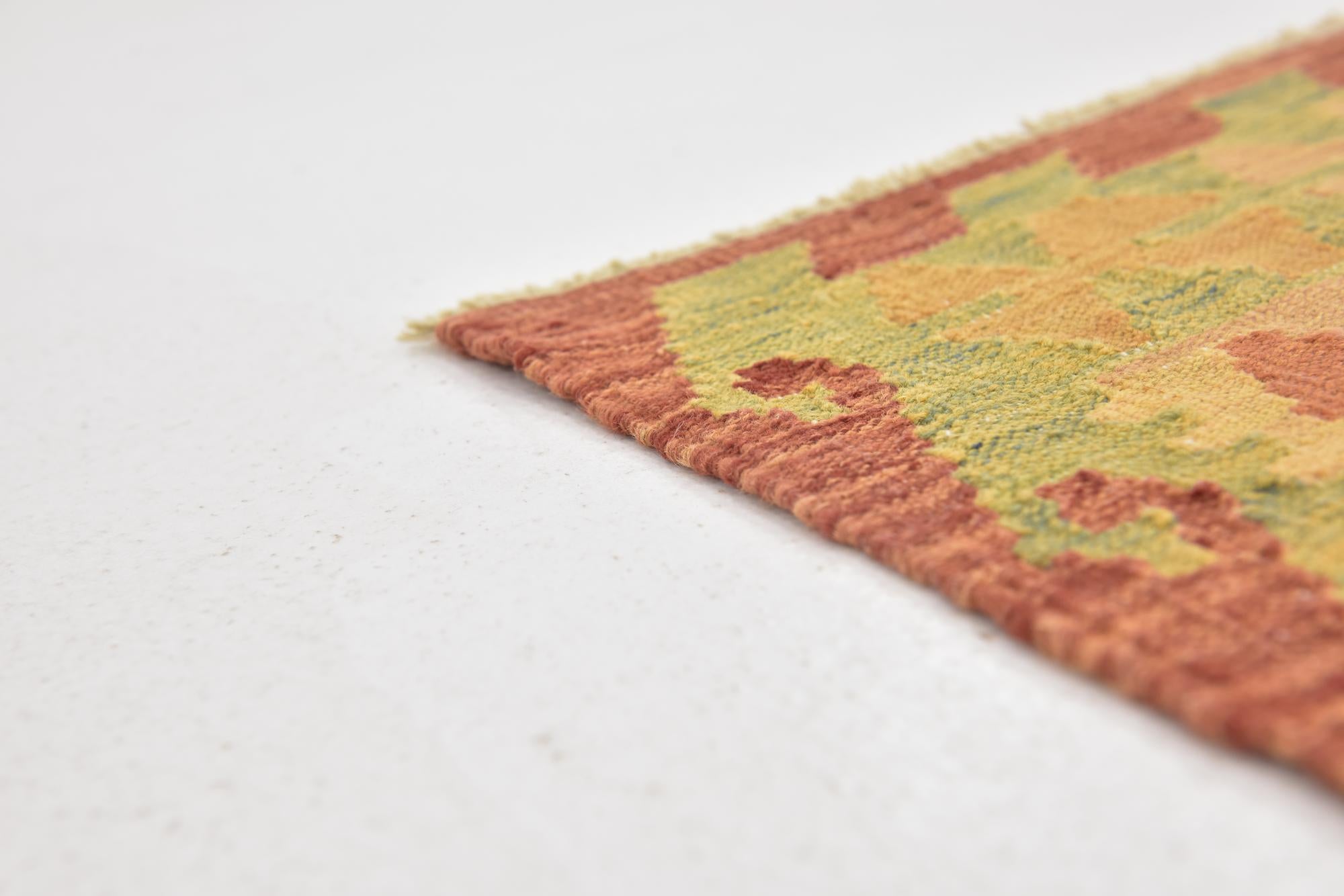 2' 9 x 4' 4 Hand Woven Kilim Waziri Wool Rug