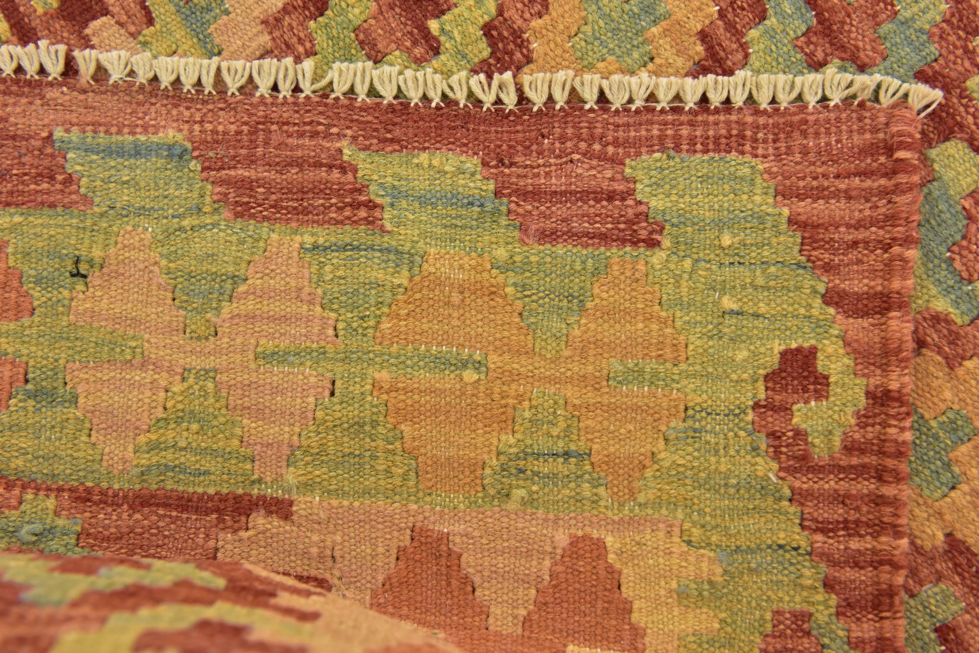 2' 9 x 4' 4 Hand Woven Kilim Waziri Wool Rug