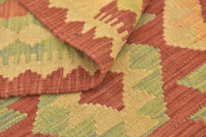 2' 10 x 4' Hand Woven Kilim Waziri Wool Rug
