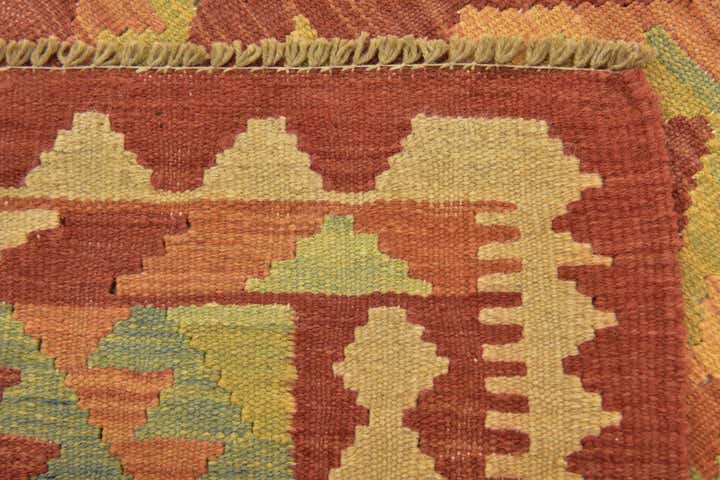 2' 10 x 4' Hand Woven Kilim Waziri Wool Rug