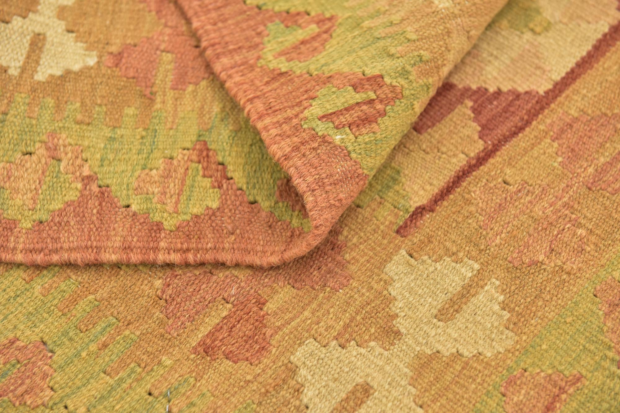 2' 9 x 4' 3 Hand Woven Kilim Waziri Wool Rug