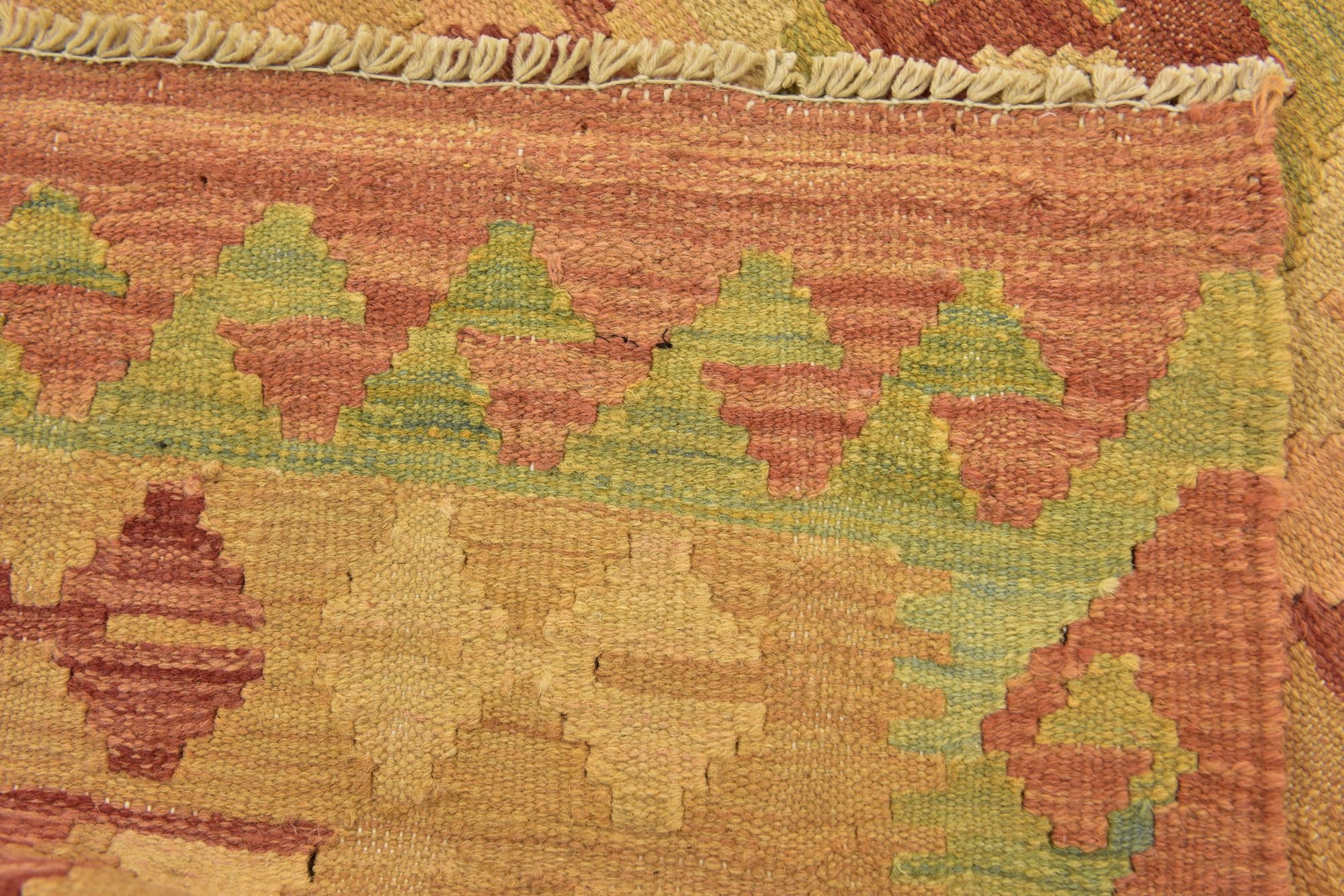 2' 9 x 4' 3 Hand Woven Kilim Waziri Wool Rug
