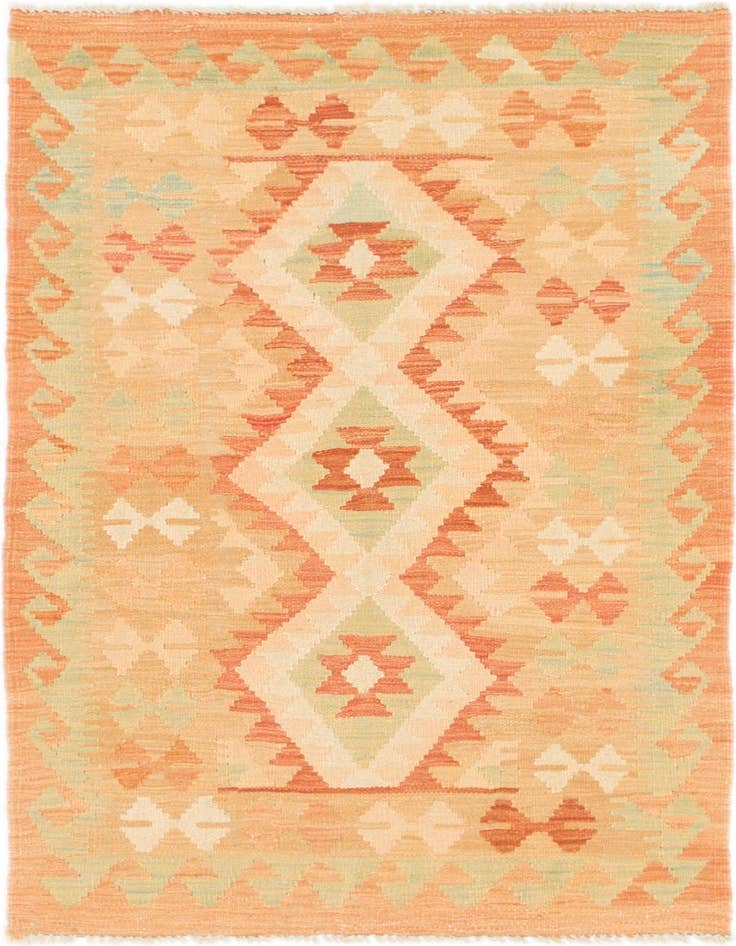 Detail image of 2' 9 x 4' 3 Hand Woven Kilim Waziri Wool Rug