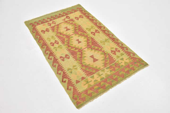 2' 8 x 4' 5 Hand Woven Kilim Waziri Wool Rug