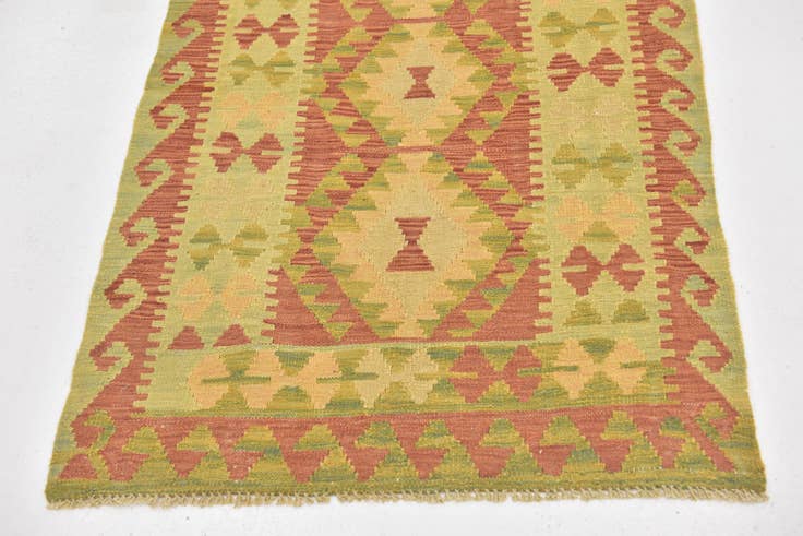 Detail image of 2' 8 x 4' 5 Hand Woven Kilim Waziri Wool Rug