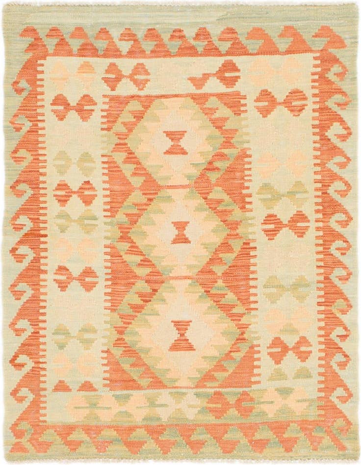 Detail image of 2' 8 x 4' 5 Hand Woven Kilim Waziri Wool Rug
