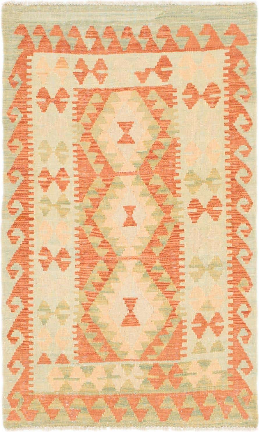2' 8 x 4' 5 Hand Woven Kilim Waziri Wool Rug