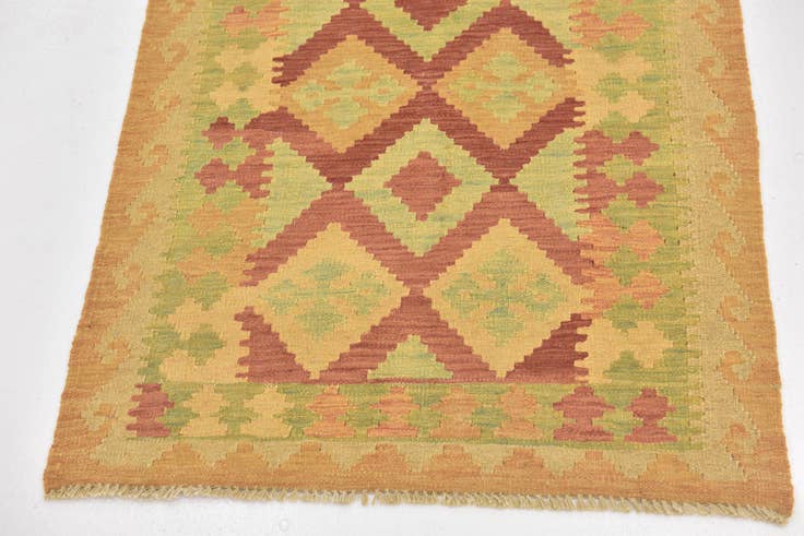 Detail image of 2' 7 x 4' Hand Woven Kilim Waziri Wool Rug