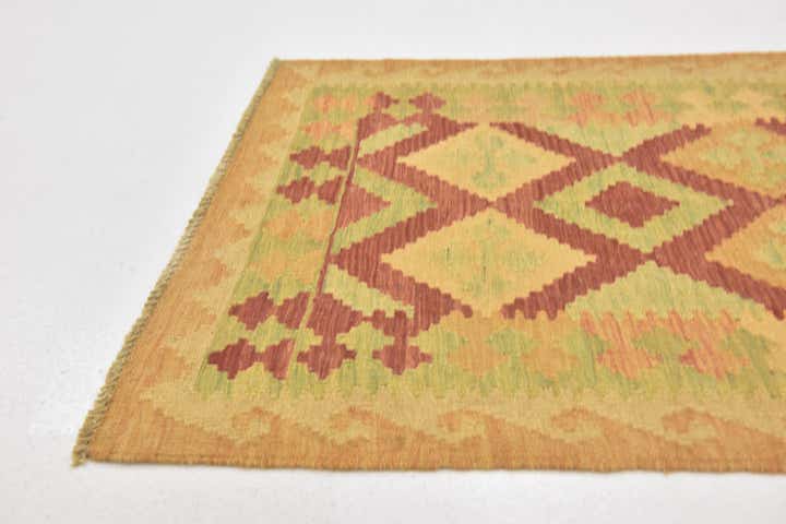 2' 7 x 4' Hand Woven Kilim Waziri Wool Rug