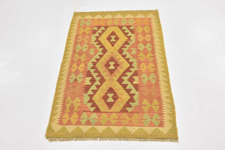 75cm x 120cm Handgewebt Kilim Waziri Wolle Teppich