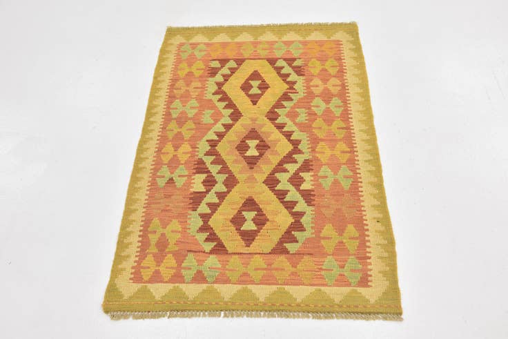 Detailansicht von 75cm x 120cm Handgewebt Kilim Waziri Wolle Teppich