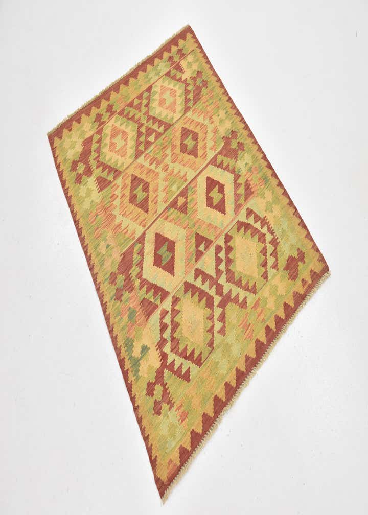 3' 2 x 4' Hand Woven Kilim Waziri Wool Rug