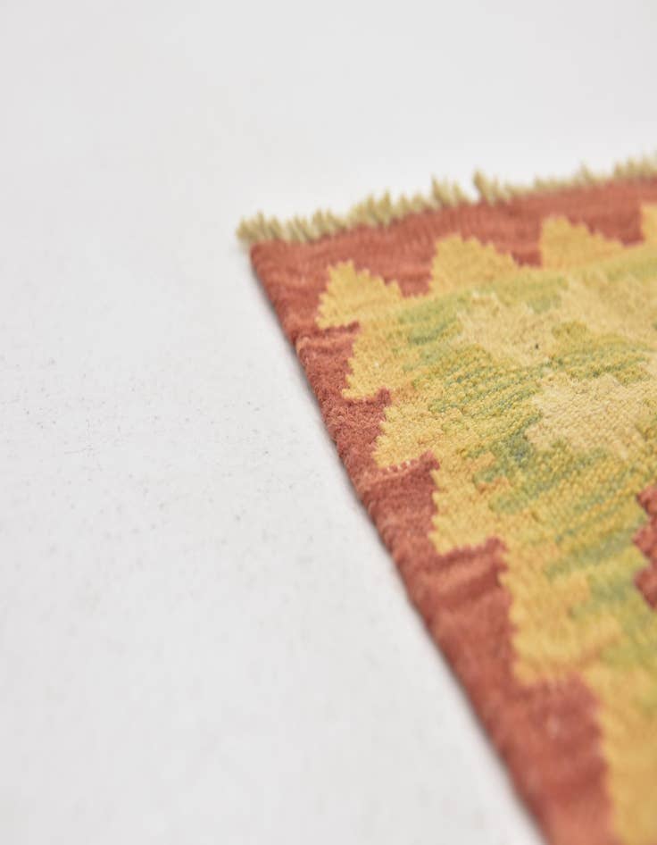 Detail image of 3' 2 x 4' Hand Woven Kilim Waziri Wool Rug