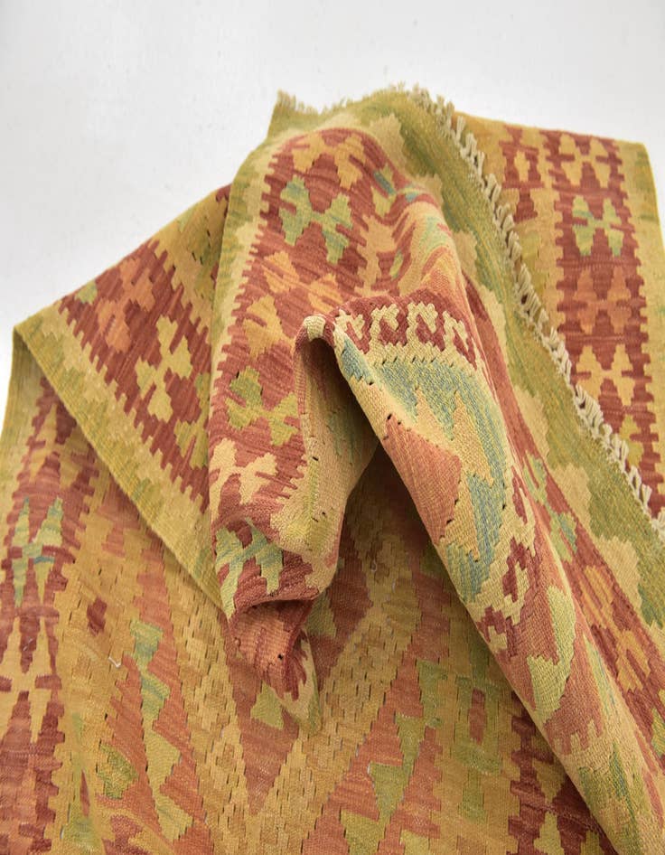 Detail image of 2' 8 x 4' 9  Hand Woven Kilim Waziri Wool Rug