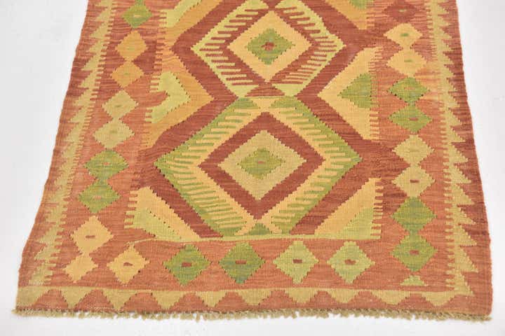 2' 9 x 4' 3 Hand Woven Kilim Waziri Wool Rug