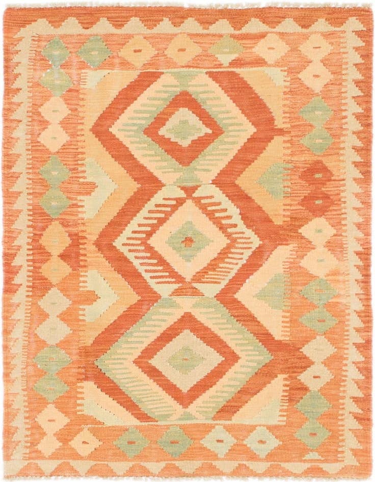 Detail image of 2' 9 x 4' 3 Hand Woven Kilim Waziri Wool Rug
