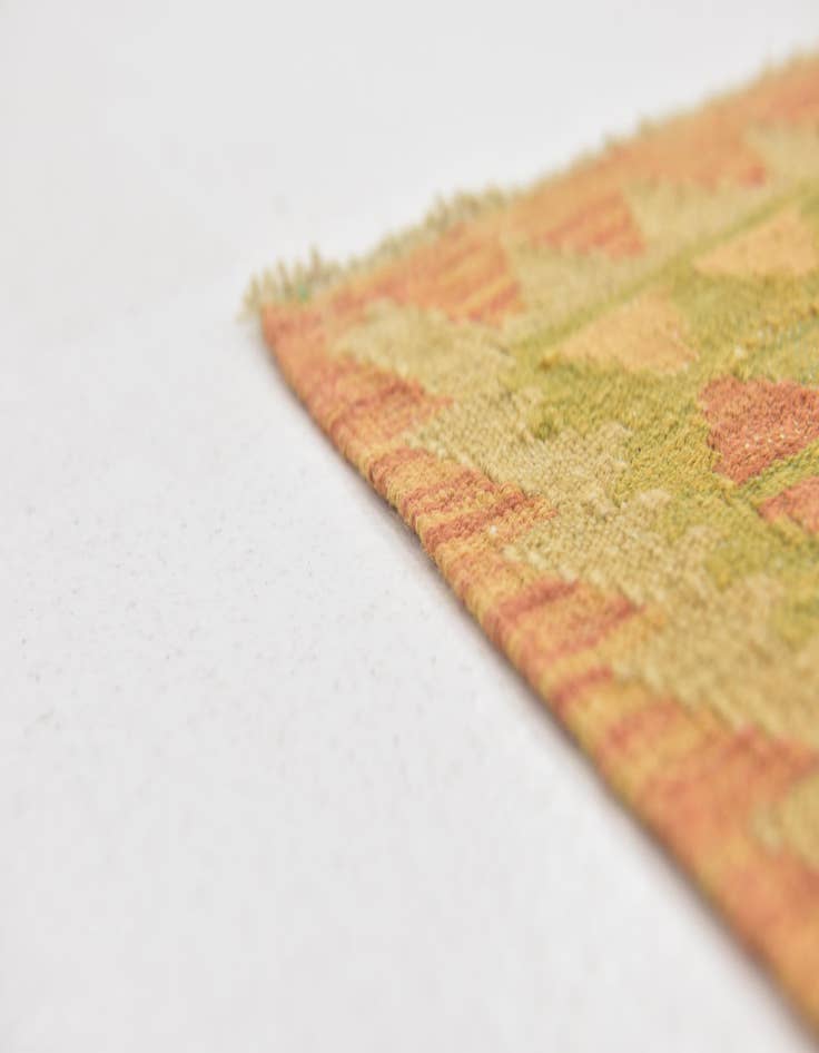 Detail image of 2' 10 x 4'  Hand Woven Kilim Waziri Wool Rug