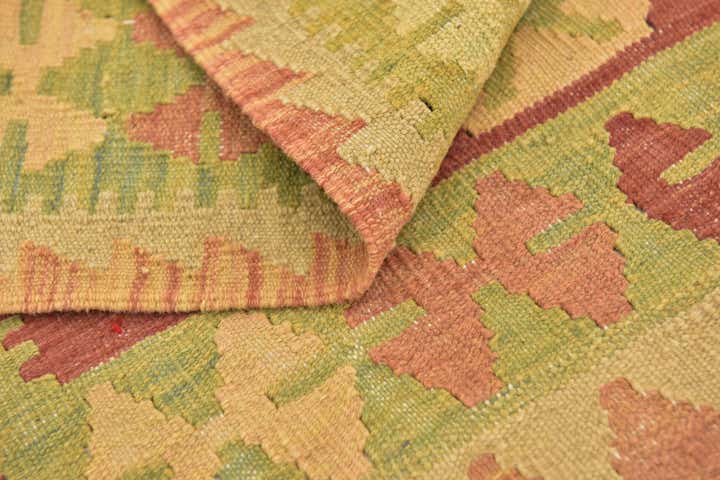 2' 10 x 4' Hand Woven Kilim Waziri Wool Rug